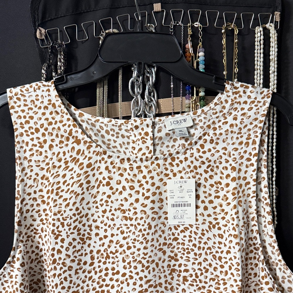 J. Crew Brown and White Patterned Blouse - Picture 2 of 7